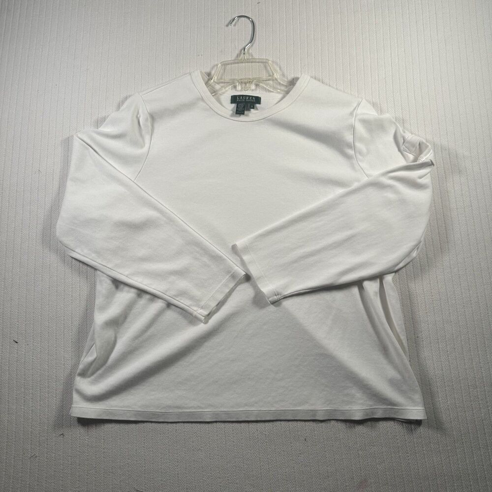 Lauren Ralph Lauren Women’s 3X White Long Sleeve Top Shirt Casual Classic